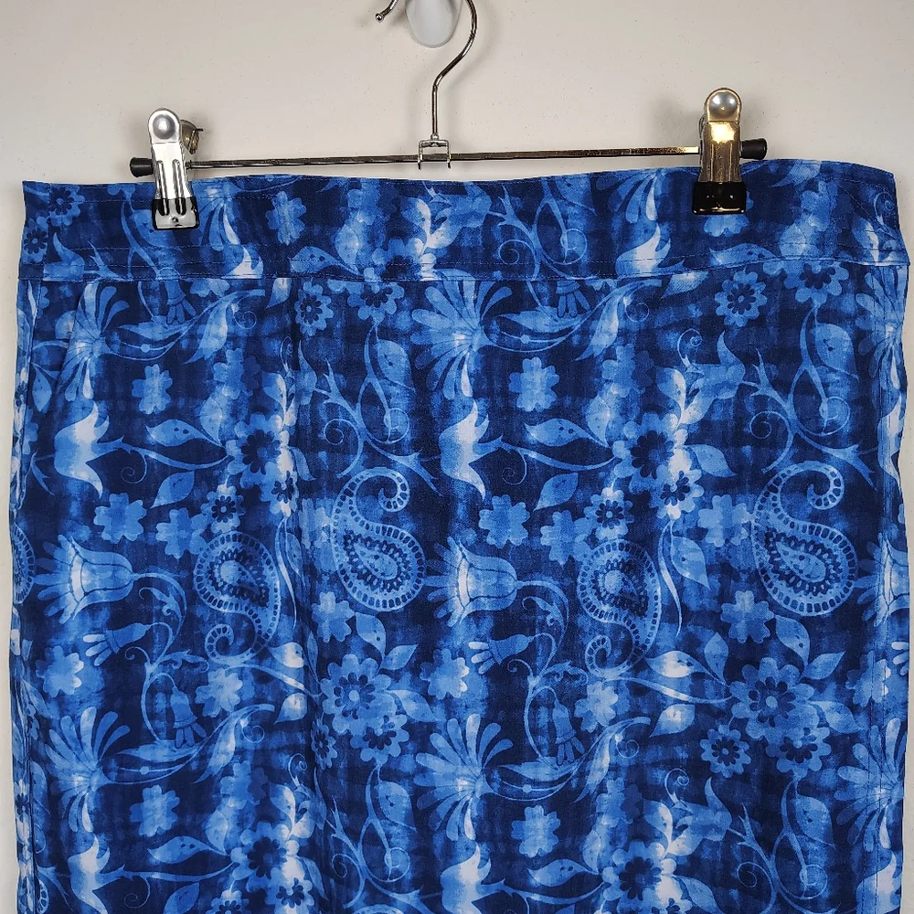 Ripskirt Hawaii Skirt Medium Blue Maxi Length 4 Wrap Floral Hawaiian Tropical - Picture 2 of 10